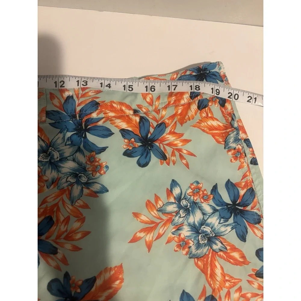 Crown‎ and Ivy Swim Trunks Men's XL Mesh Lined Board Shorts Blue Palm Trees